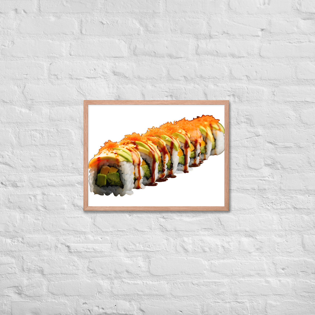 Vibrant Dragon Roll Sushi Framed poster 🤤 from Yumify.AI