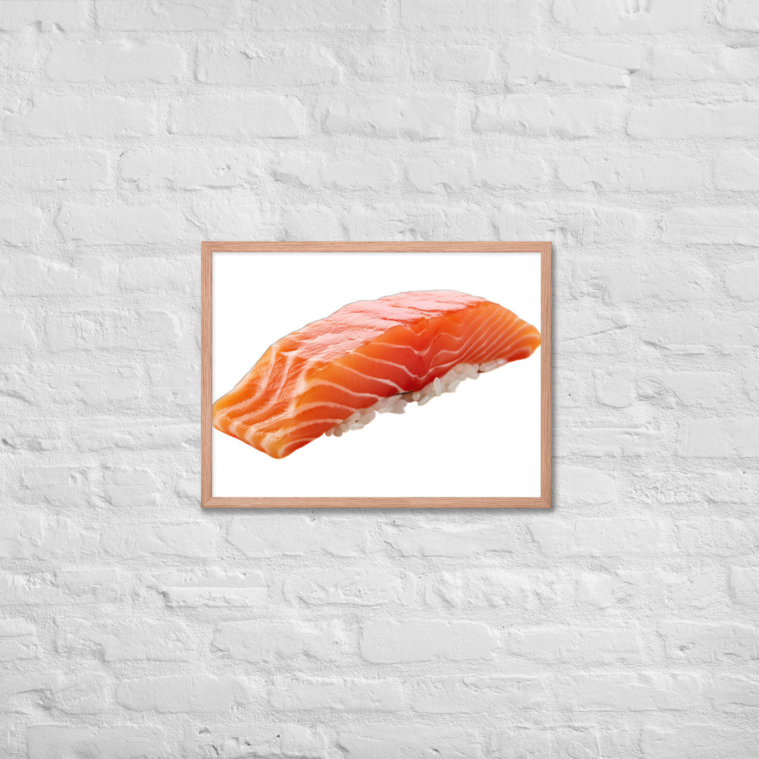 Glistening Salmon Nigiri Framed poster 🤤 from Yumify.AI