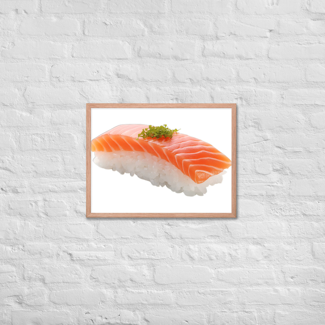 Glistening Salmon Nigiri Framed poster 🤤 from Yumify.AI