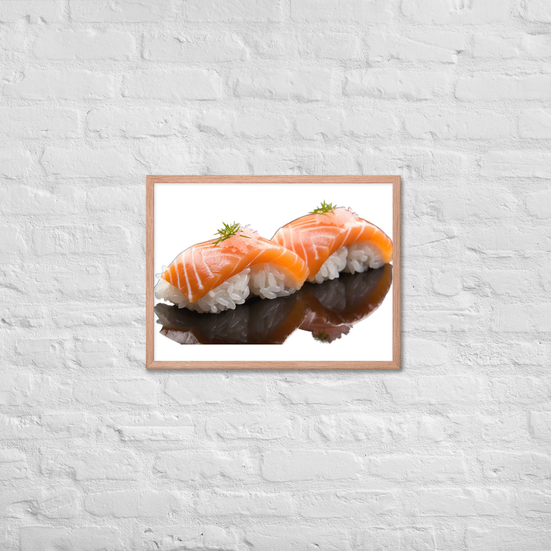 Glistening Salmon Nigiri Framed poster 🤤 from Yumify.AI