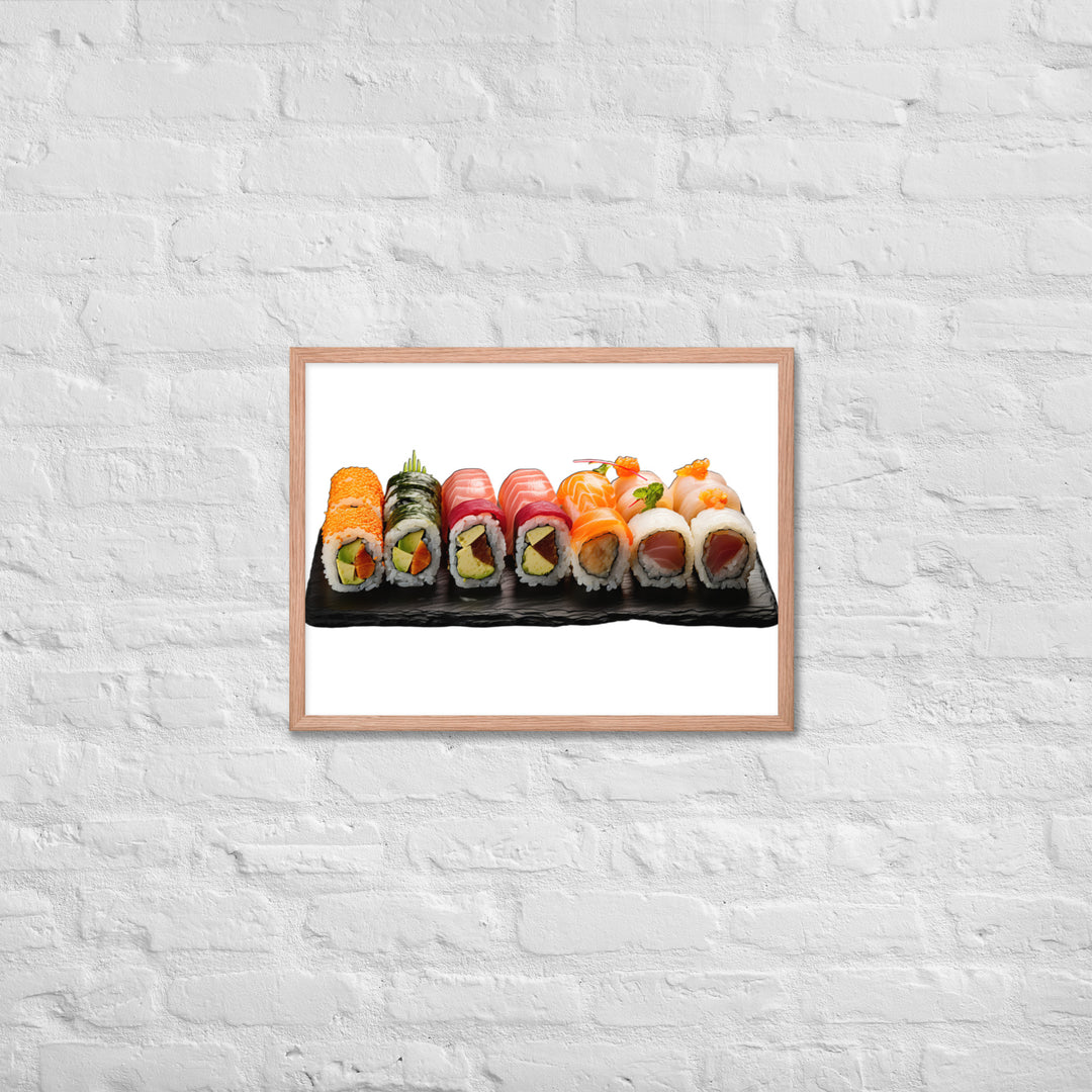 Exquisite Maki Sushi Assortment Framed poster 🤤 from Yumify.AI