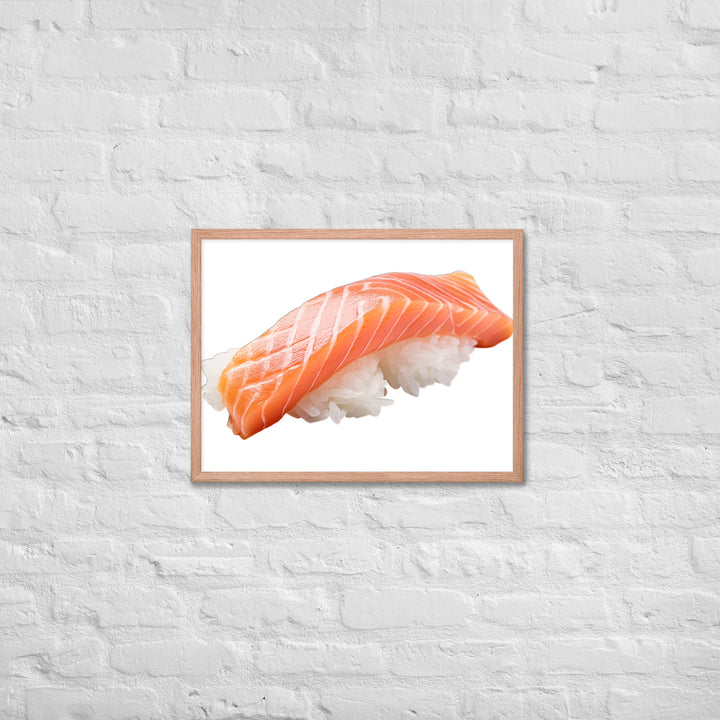 Glistening Salmon Nigiri Framed poster 🤤 from Yumify.AI