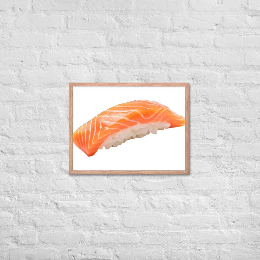 Glistening Salmon Nigiri Framed poster 🤤 from Yumify.AI