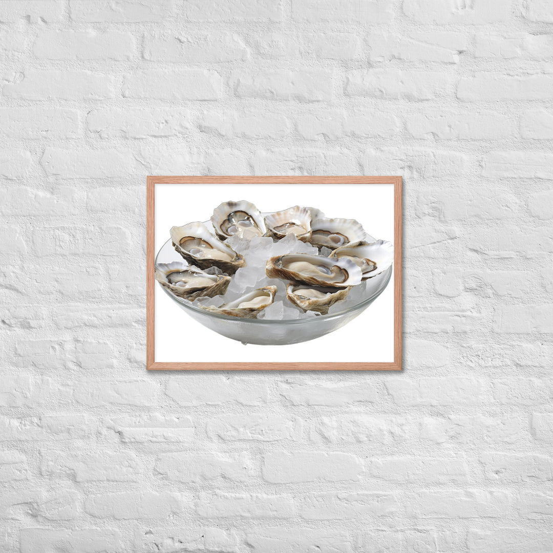 Fresh Raw Oysters Framed poster 🤤 from Yumify.AI