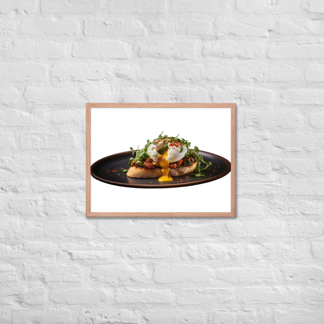 Chorizo Eggs Benedict Framed poster 🤤 from Yumify.AI
