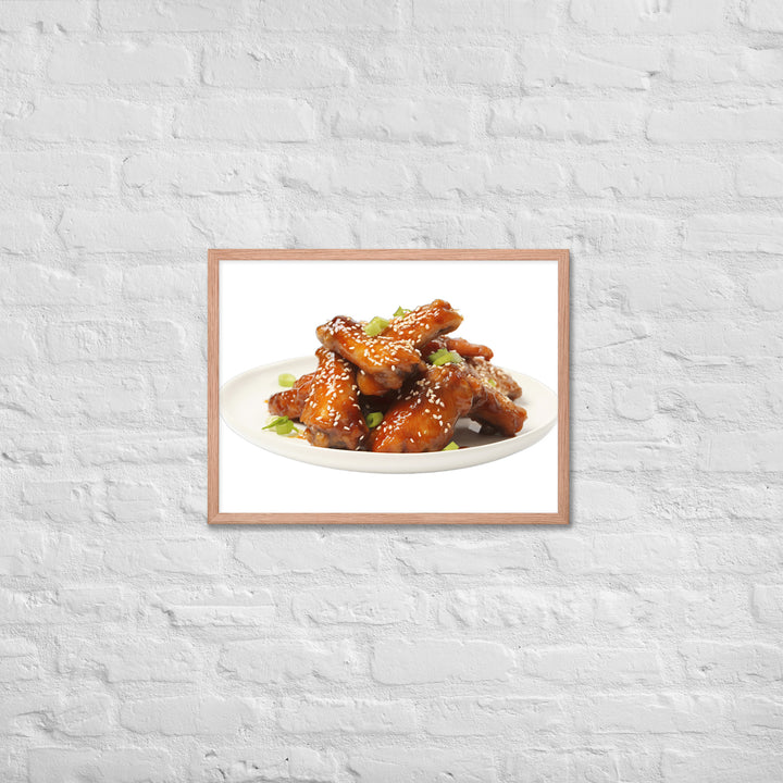 Teriyaki Glazed Chicken Wings Framed poster 🤤 from Yumify.AI