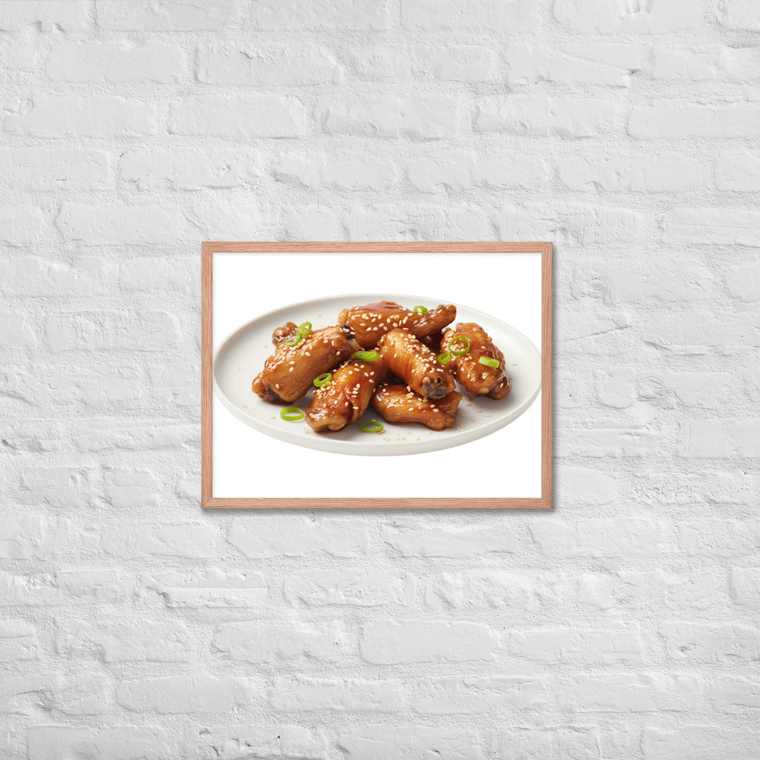 Teriyaki Glazed Chicken Wings Framed poster 🤤 from Yumify.AI