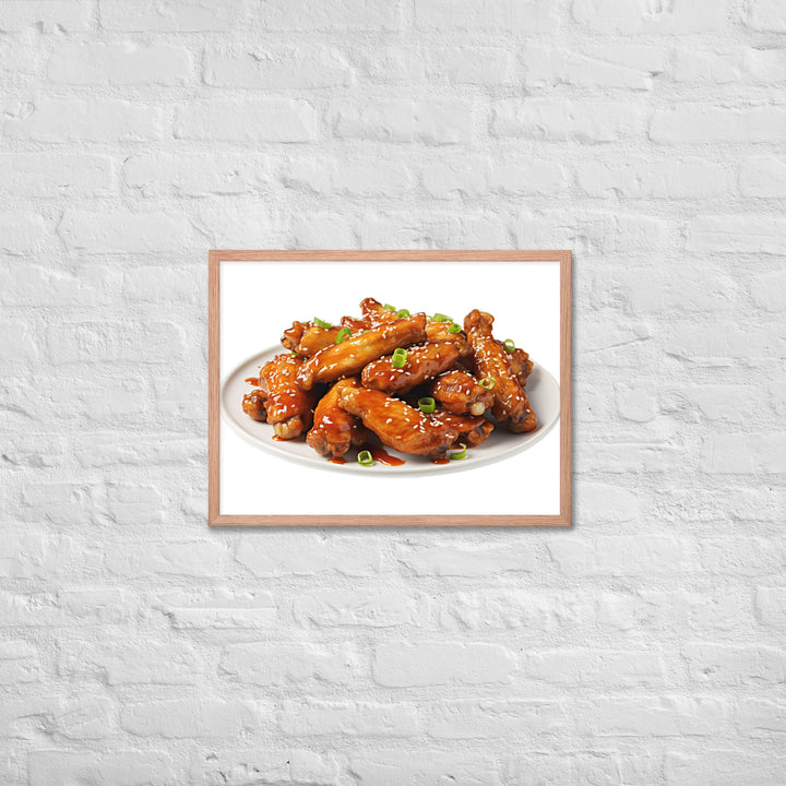 Teriyaki Glazed Chicken Wings Framed poster 🤤 from Yumify.AI