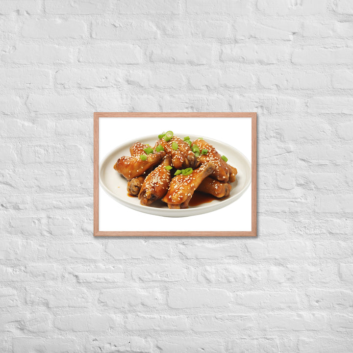 Teriyaki Glazed Chicken Wings Framed poster 🤤 from Yumify.AI