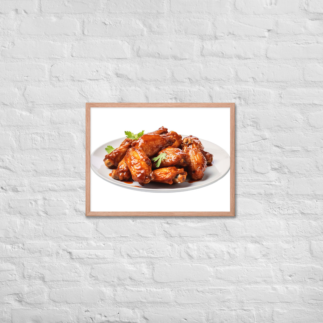 Sweet BBQ Chicken Wings Framed poster 🤤 from Yumify.AI