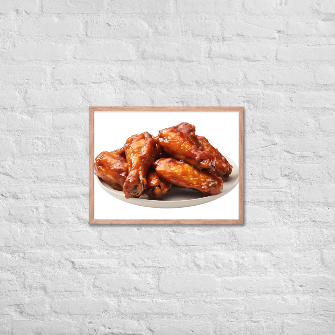 Sweet BBQ Chicken Wings Framed poster 🤤 from Yumify.AI