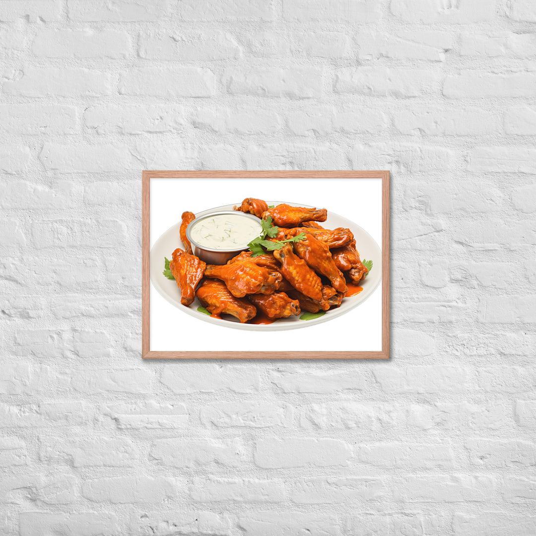 Spicy Buffalo Chicken Wings Framed poster 🤤 from Yumify.AI