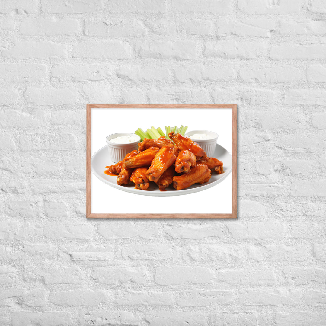 Spicy Buffalo Chicken Wings Framed poster 🤤 from Yumify.AI