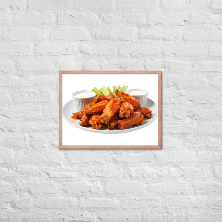 Spicy Buffalo Chicken Wings Framed poster 🤤 from Yumify.AI