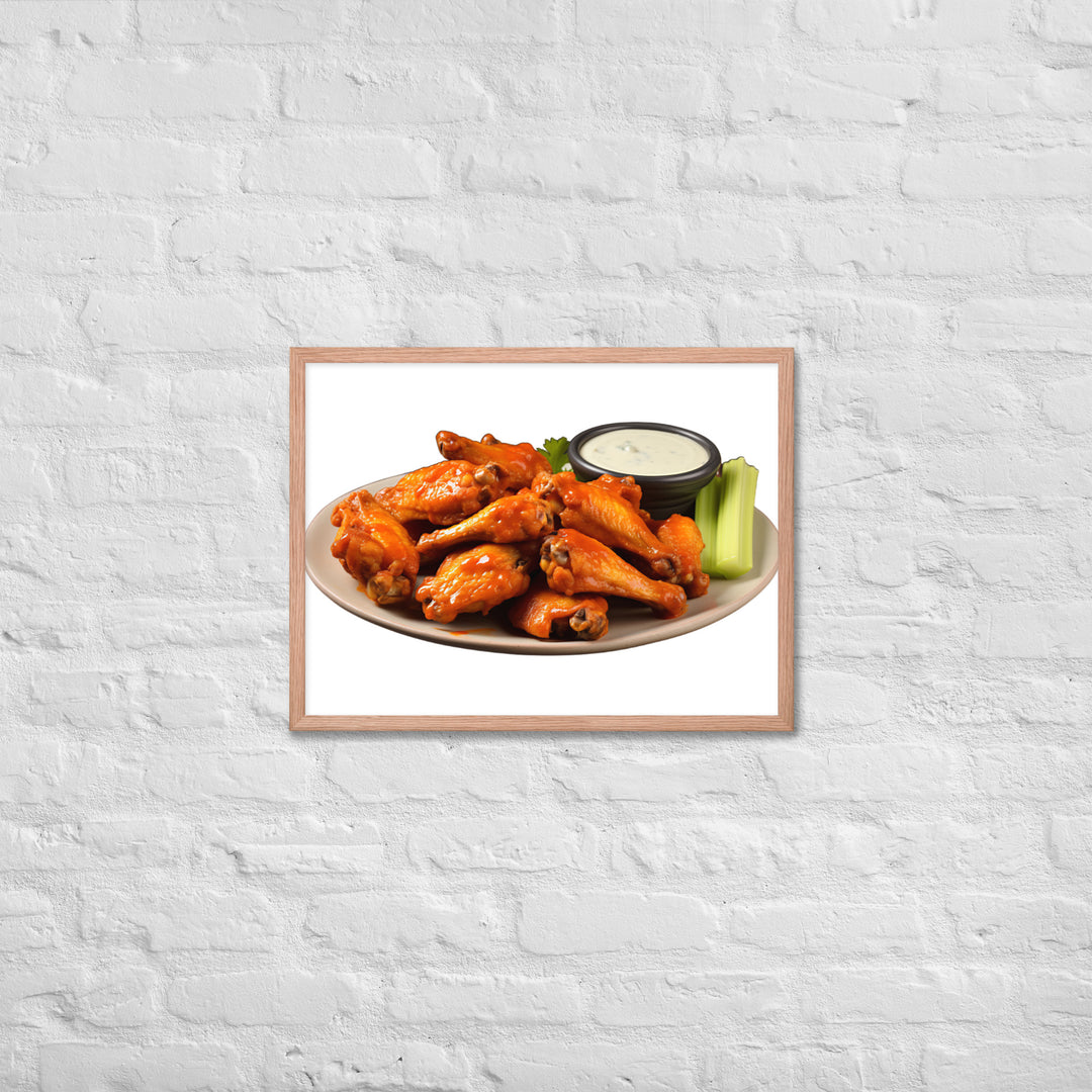 Spicy Buffalo Chicken Wings Framed poster 🤤 from Yumify.AI