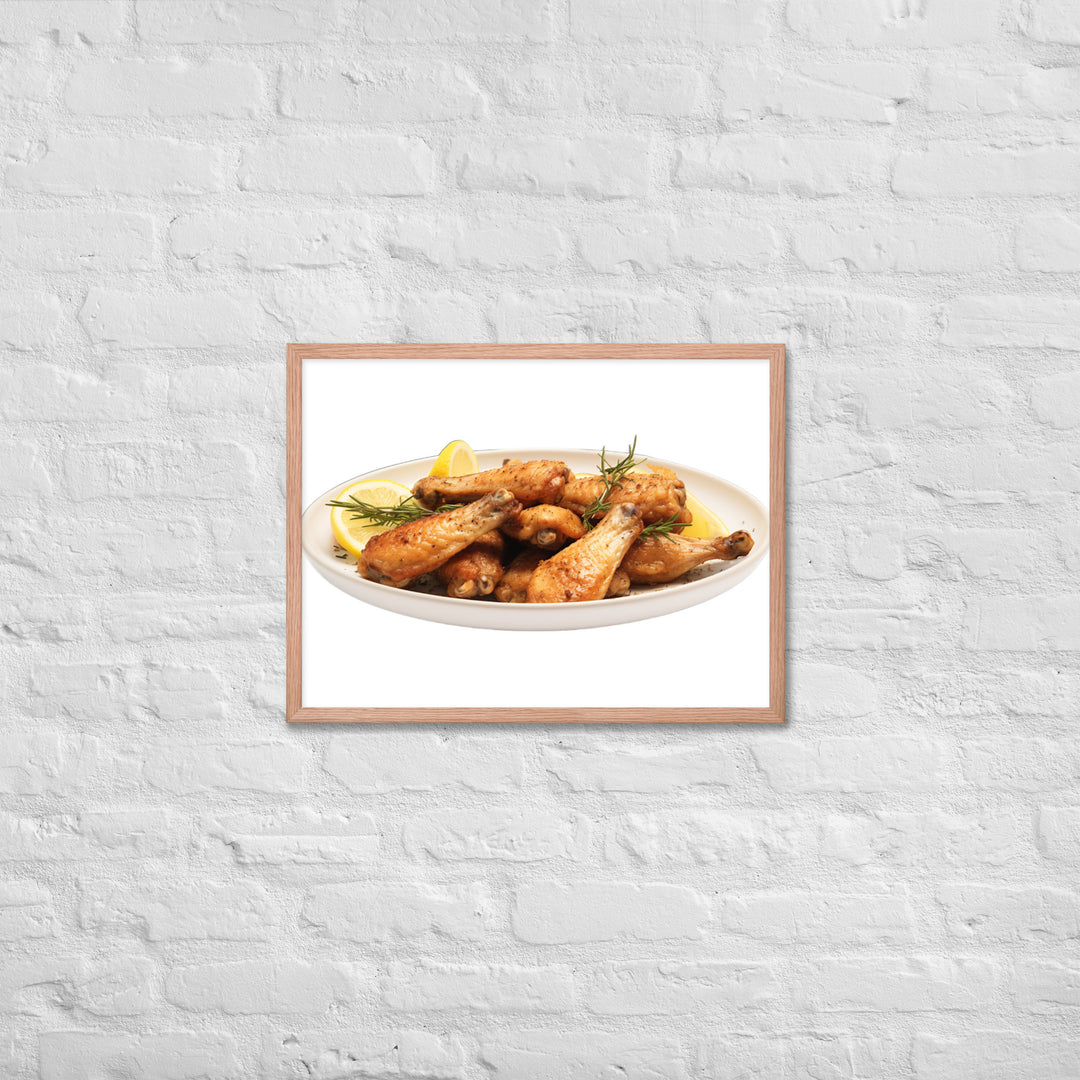 Lemon Pepper Chicken Wings Framed poster 🤤 from Yumify.AI