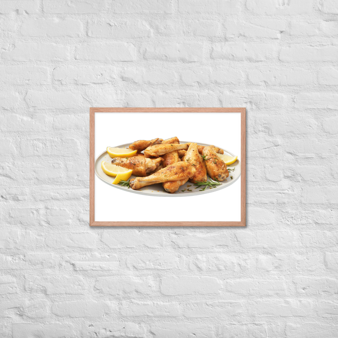 Lemon Pepper Chicken Wings Framed poster 🤤 from Yumify.AI