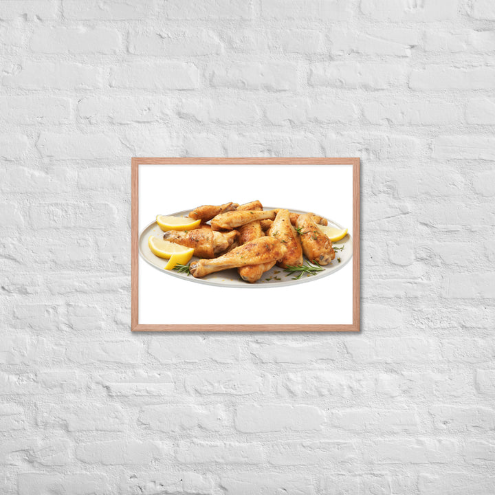 Lemon Pepper Chicken Wings Framed poster 🤤 from Yumify.AI