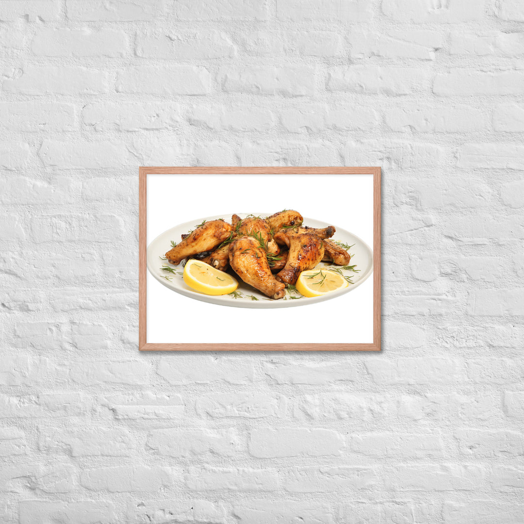 Lemon Pepper Chicken Wings Framed poster 🤤 from Yumify.AI