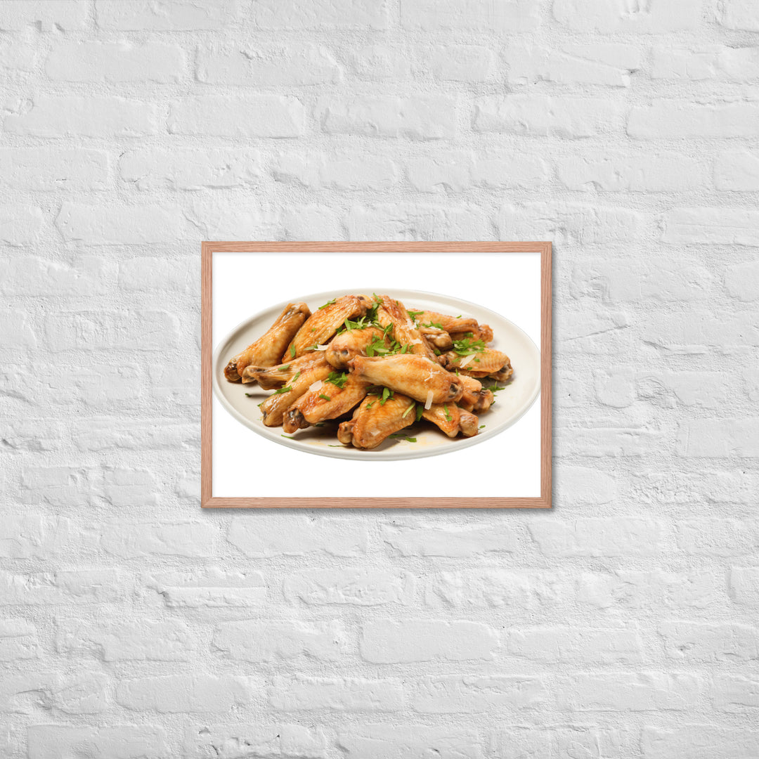 Garlic Parmesan Chicken Wings Framed poster 🤤 from Yumify.AI