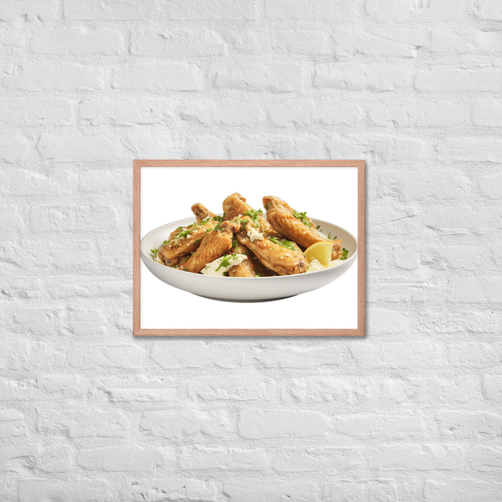 Garlic Parmesan Chicken Wings Framed poster 🤤 from Yumify.AI