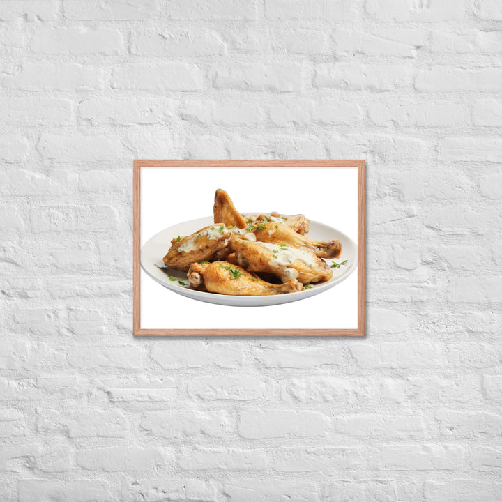 Garlic Parmesan Chicken Wings Framed poster 🤤 from Yumify.AI