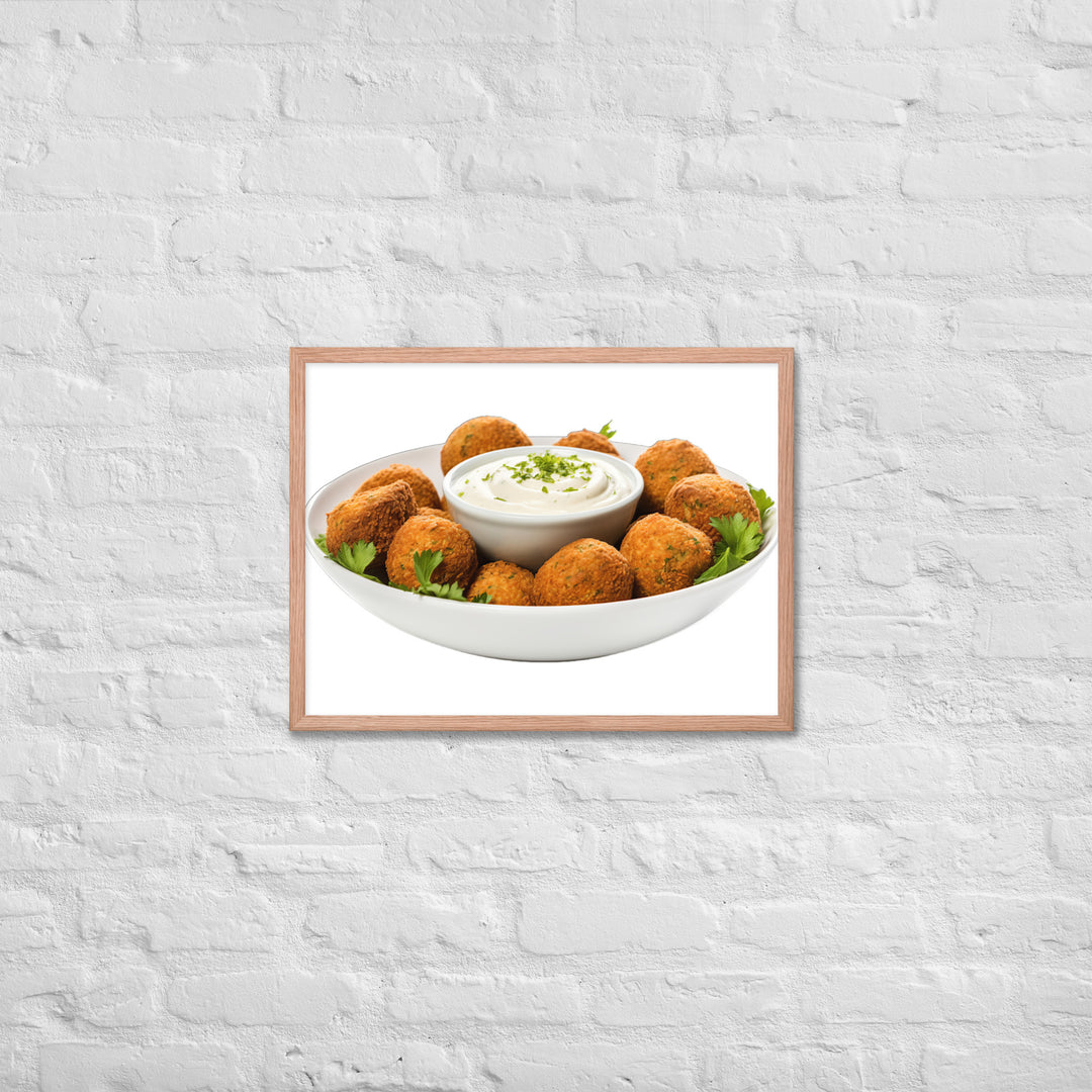 Spicy Falafel with Dipping Sauce Framed poster 🤤 from Yumify.AI