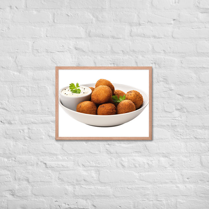 Spicy Falafel with Dipping Sauce Framed poster 🤤 from Yumify.AI