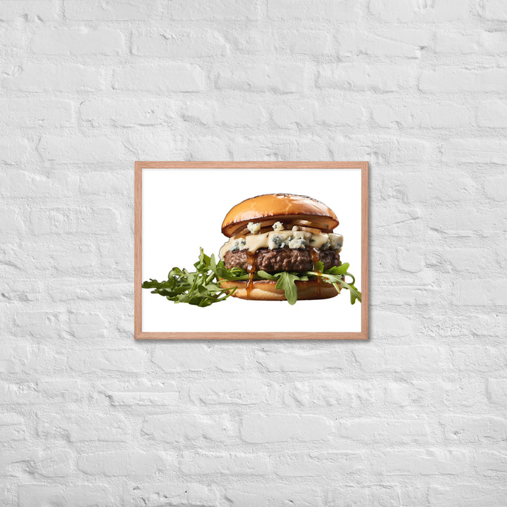 Gourmet Blue Cheese Burger Framed poster 🤤 from Yumify.AI