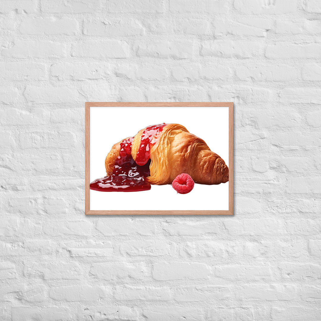 Raspberry Jam Croissant Framed poster 🤤 from Yumify.AI