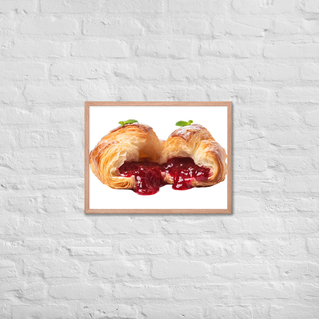 Raspberry Jam Croissant Framed poster 🤤 from Yumify.AI