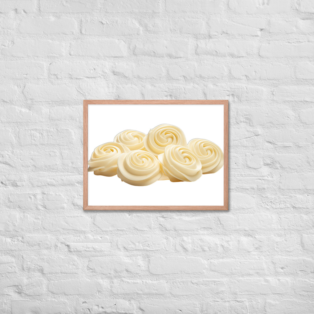 White Chocolate Swirls Framed poster 🤤 from Yumify.AI