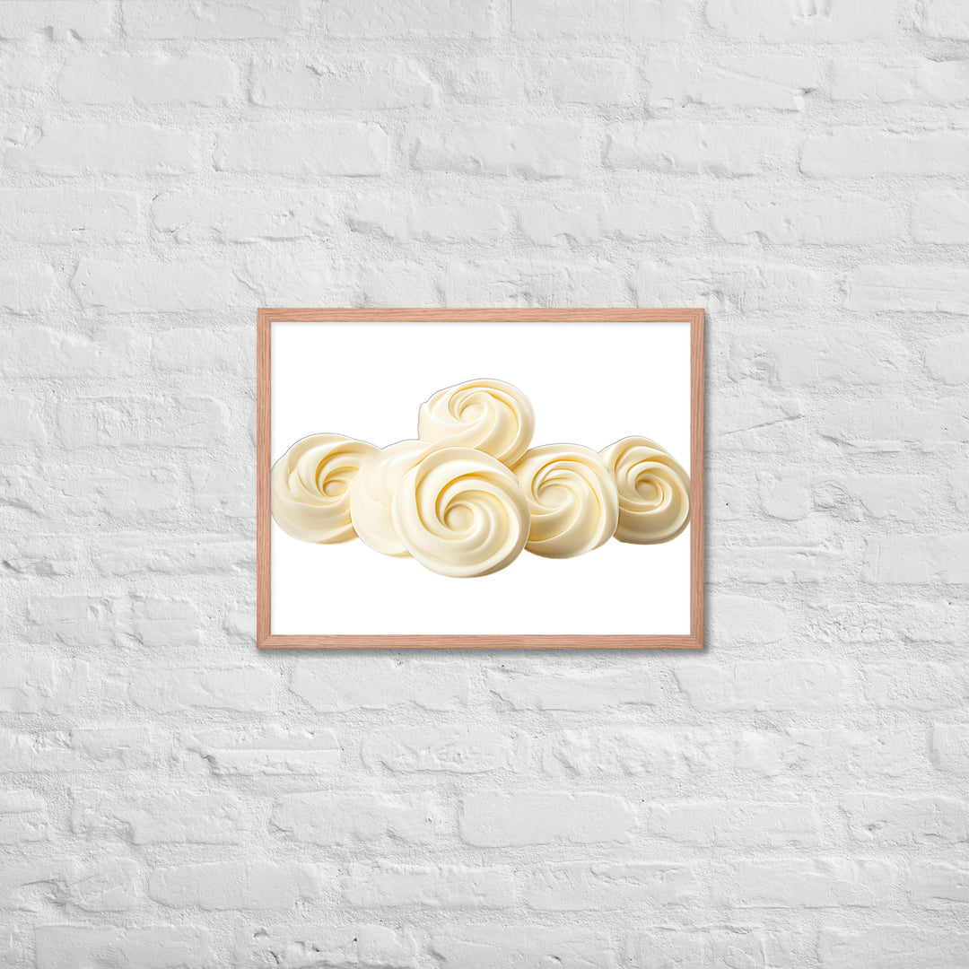 White Chocolate Swirls Framed poster 🤤 from Yumify.AI