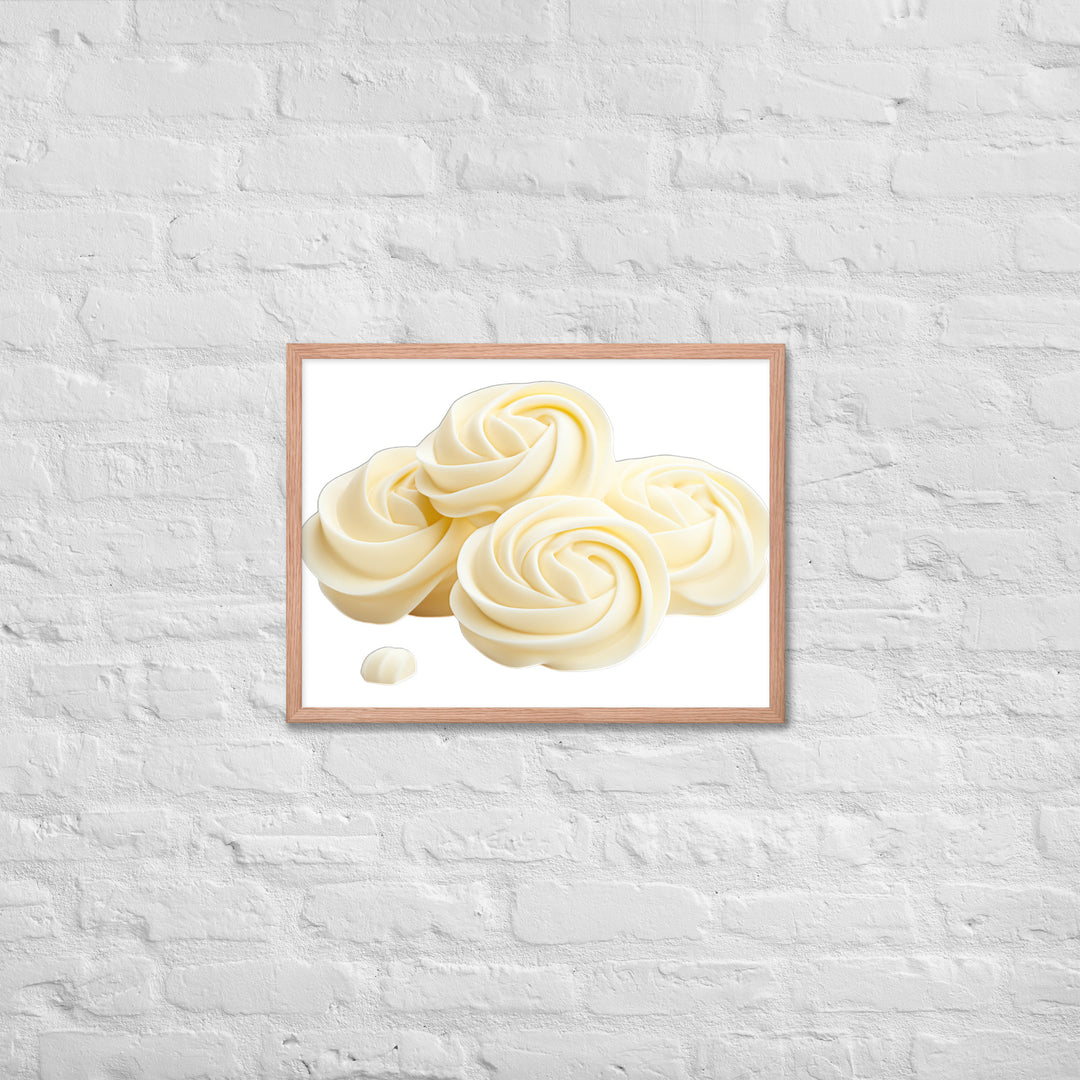 White Chocolate Swirls Framed poster 🤤 from Yumify.AI