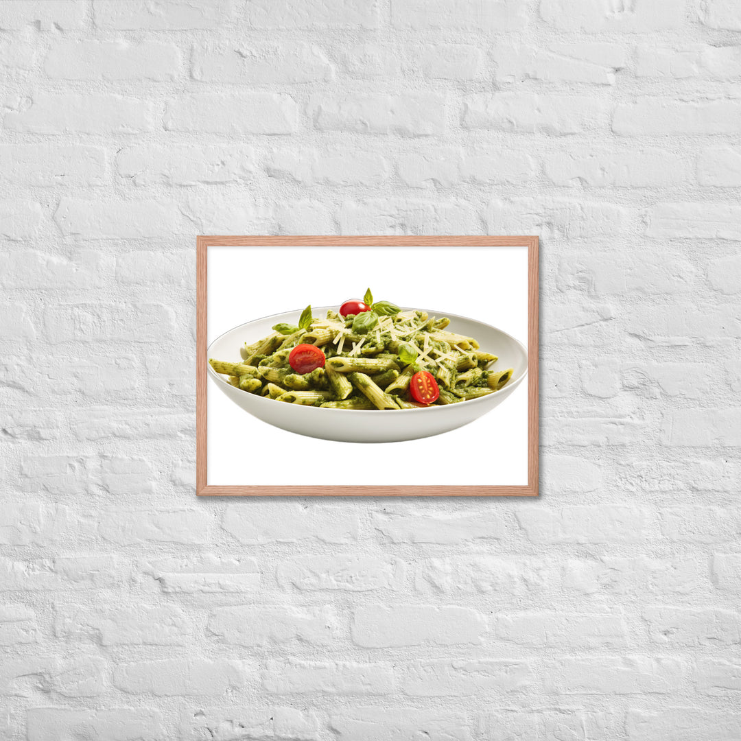 Fresh Basil Pesto Penne Framed poster 🤤 from Yumify.AI
