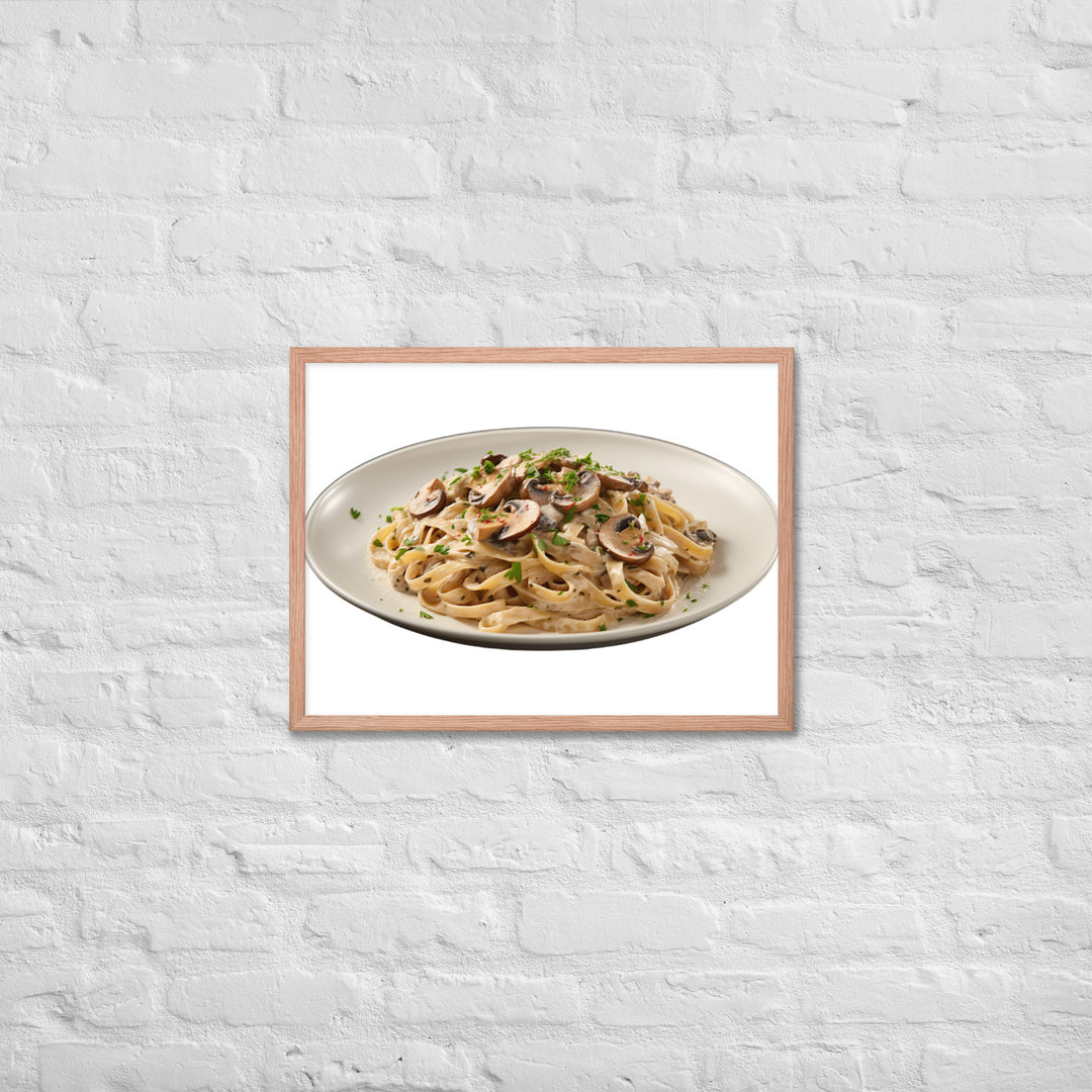 Creamy Mushroom Fettuccine Framed poster 🤤 from Yumify.AI