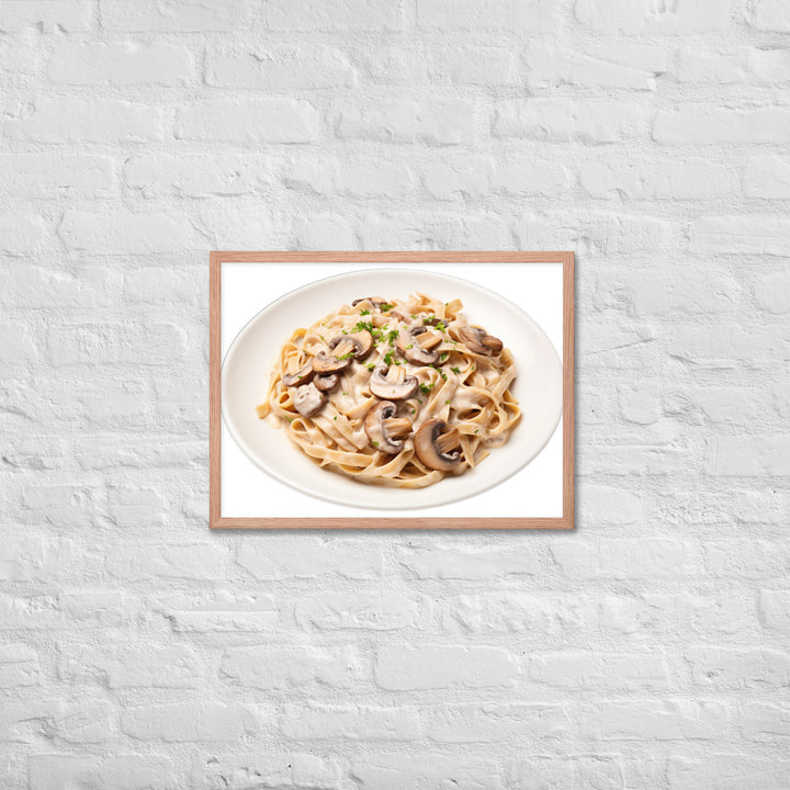 Creamy Mushroom Fettuccine Framed poster 🤤 from Yumify.AI