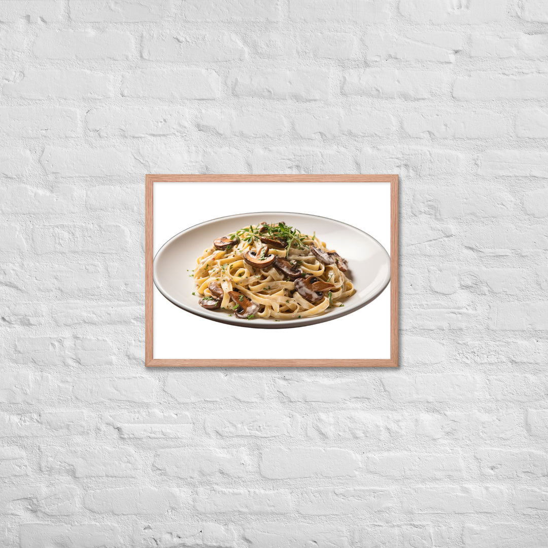 Creamy Mushroom Fettuccine Framed poster 🤤 from Yumify.AI