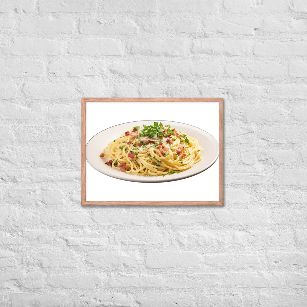 Classic Spaghetti Carbonara Framed poster 🤤 from Yumify.AI