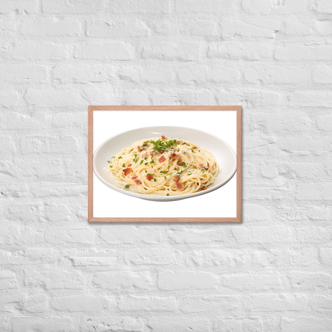 Classic Spaghetti Carbonara Framed poster 🤤 from Yumify.AI