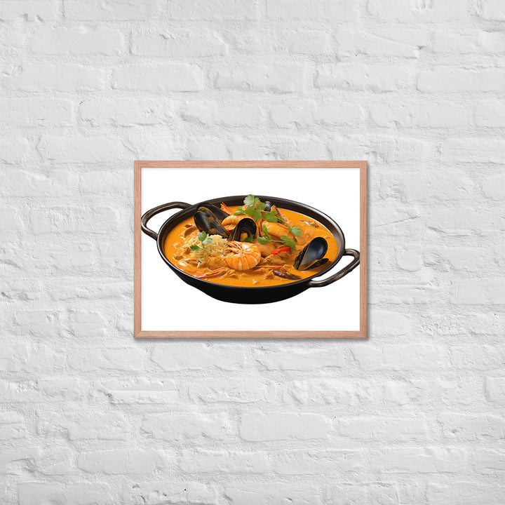 Seafood Curry Extravaganza Framed poster 🤤 from Yumify.AI