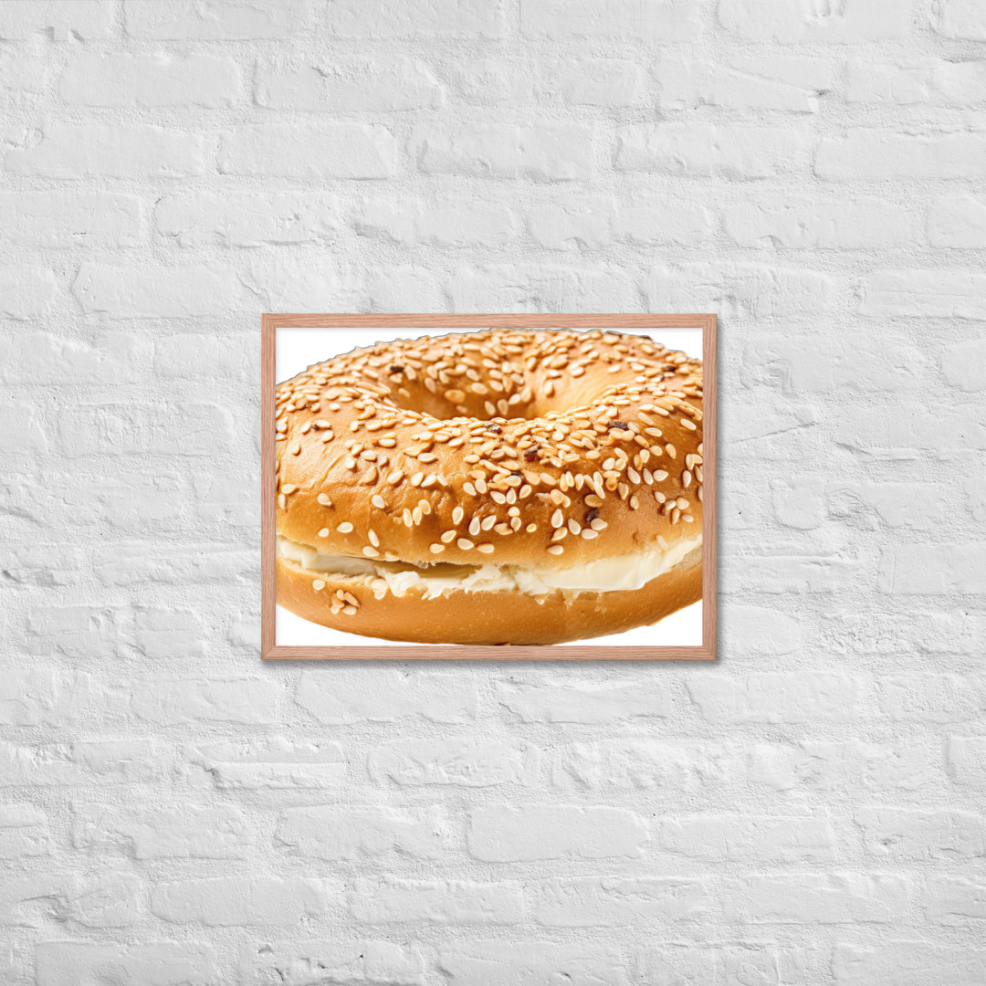 Sesame Seed Bagel Framed poster 🤤 from Yumify.AI