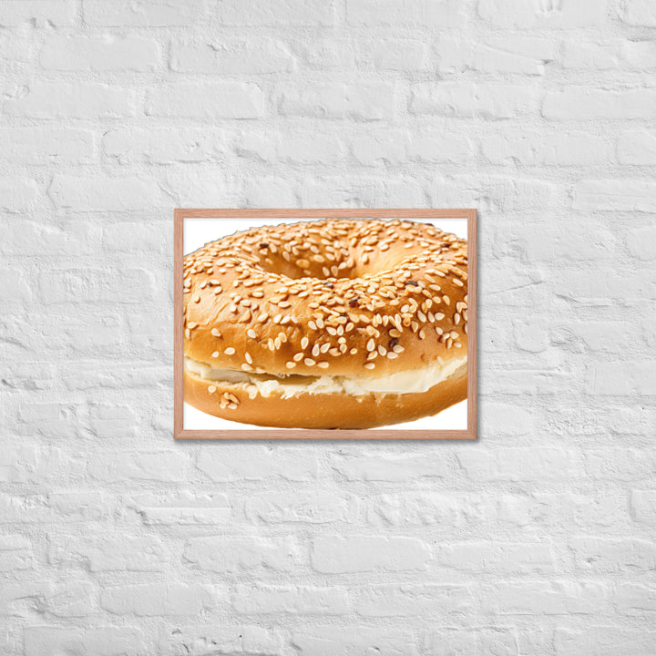 Sesame Seed Bagel Framed poster 🤤 from Yumify.AI