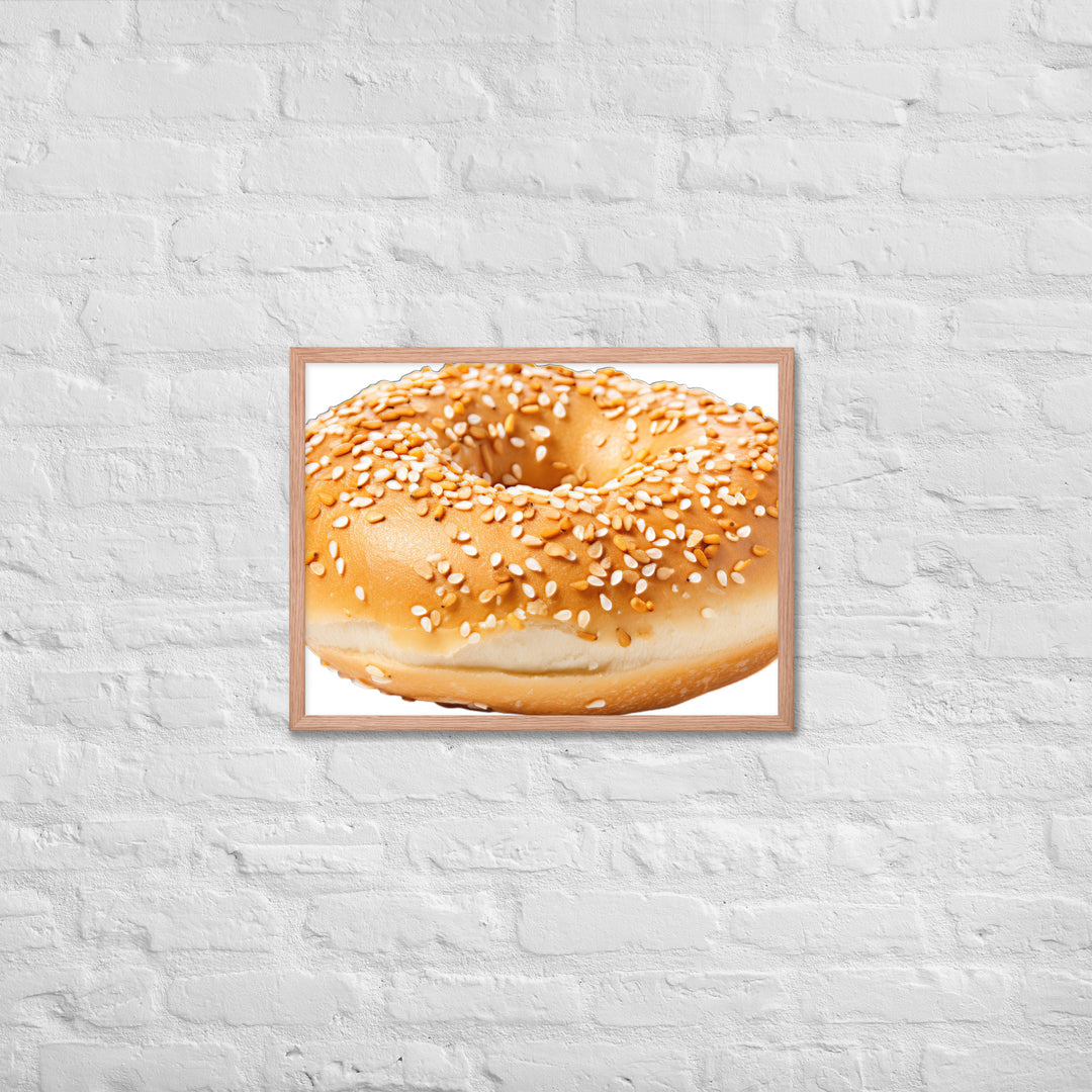 Sesame Seed Bagel Framed poster 🤤 from Yumify.AI