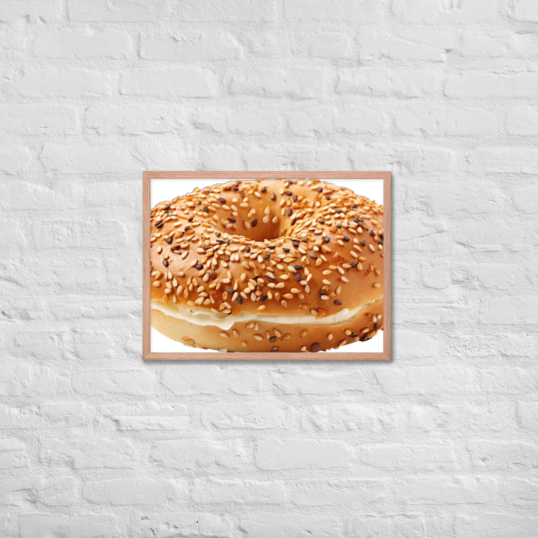 Sesame Seed Bagel Framed poster 🤤 from Yumify.AI