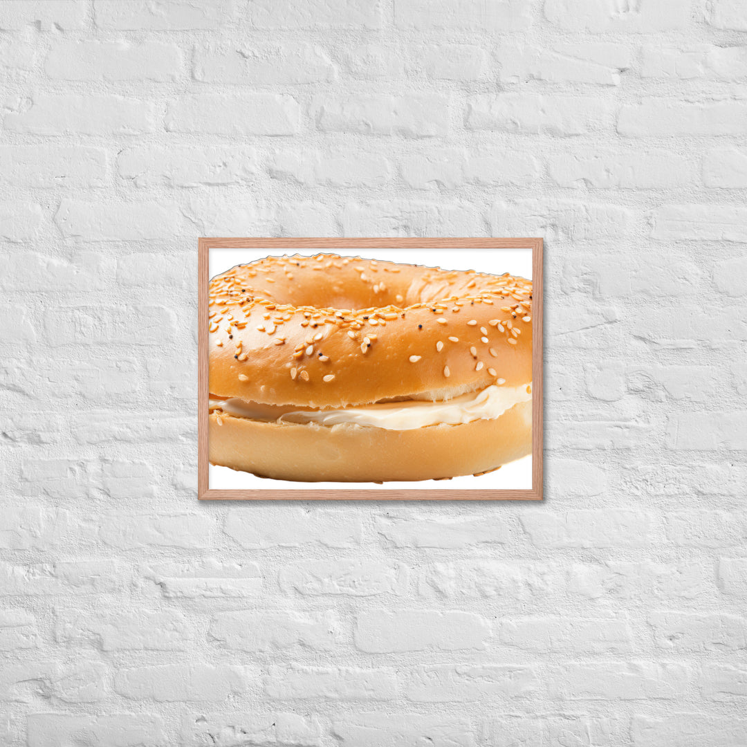 Classic Plain Bagel Framed poster 🤤 from Yumify.AI