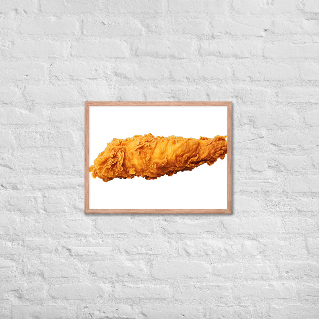 Golden Crispy Fried Chicken Framed poster 🤤 from Yumify.AI