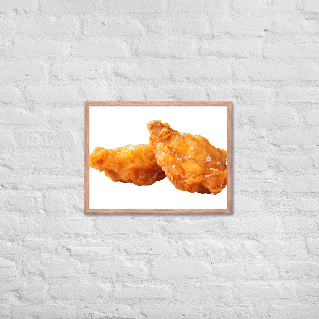 Golden Crispy Fried Chicken Framed poster 🤤 from Yumify.AI