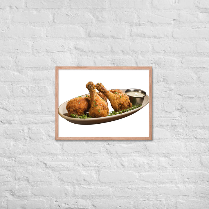 Buttermilk Fried Chicken Drumsticks Framed poster 🤤 from Yumify.AI