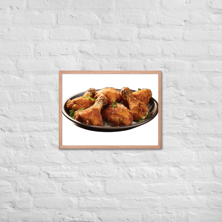 Buttermilk Fried Chicken Drumsticks Framed poster 🤤 from Yumify.AI